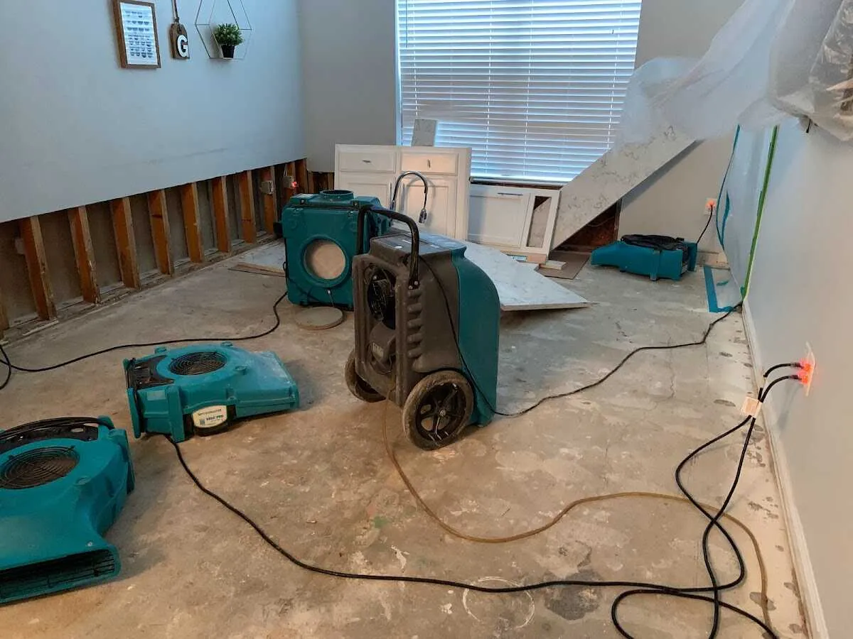 Dehumidifier in flood-cut room for Water Extraction & Removal in Hiram